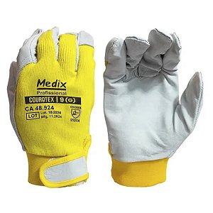 Luva Vaqueta Dorso CA 48924 EPI Obra Construçao Esporte Courotex Resistente