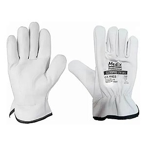 Luva Vaqueta G Extra Macia Couro Pro CA 48923 Profissional Obra Construçao