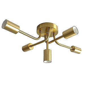 Lustre Sputnik Assimetrico Luminaria 5 Lampadas E27 Iluminaçao Casa Quarto Sala Recepçao Luxo Decoraçao Ambiente