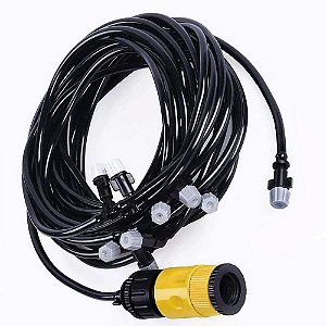 Mangueira Climatizadora 10 Metros Nevoa Sistema de Irrigaçao Jardim Quintal Grama Plantaçao