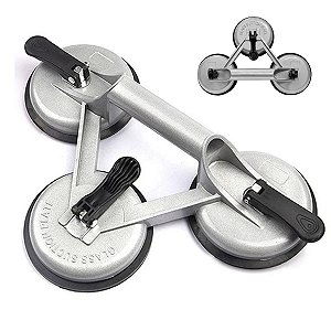 Ventosa Sucçao Tripla 150kg Vidro Marmore Espelho Ceramica Vidraça Ferro Alavanca Resistente Transporte Seguro