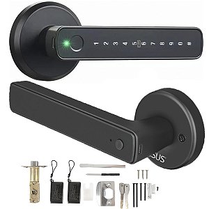 Fechadura Digital Eletronica App Bluetooth Senha Biometria Cartao Maçaneta Porta Inteligente Segurança Casa Escritorio