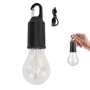 Lampada LED Acampamento USB Recarregavel SOS Emergencia Camping Trilha Pesca Passeio Ar Livre Portatil Seguro Resistente
