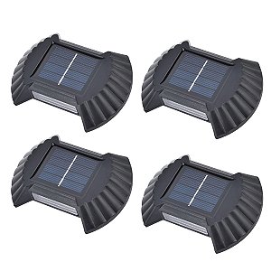 Luminaria Solar Arandela Spo Kit 4 Uni Iluminaçao Decoraçao Quintal Varanda Garagem Jardim Escada Enfeite Moderno