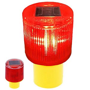 Sinalizador Solar Cone Obra Rodovia Estrada Transito Avenida Fiscalizaçao Construçao Emergencia Acidente Segurança