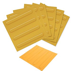 Piso Tatil Chao Cegos Kit 6 Uni Antiderrapante Acessibilidade Pcd Aviso Direcional Atençao Cuidado Segurança