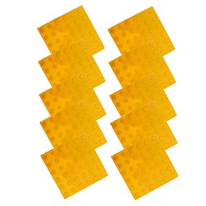 Piso Tatil Cegos Kit 10 Uni Acessibilidade Pavimentaçao Antiderrapante Segurança Rua Calçada Loja Shopping