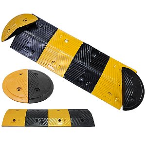 Lombada Borracha Com Acabamento Lateral Quebra Molas Estacionamento Condominio Escola Shopping Patio Pavimentaçao Reduto