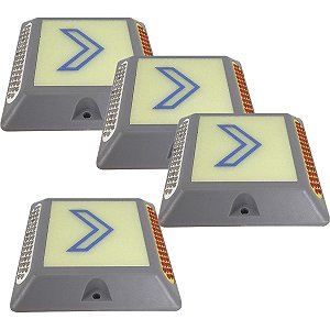 Tacha Refletiva Olho De Gato Sinaliador Viario Fluorescente Kit 4 Uni Rodovia Estrada Rua Marcador Faixa Sinalizaçao