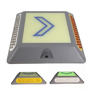 Tacha Fluorescente Olho de Gato Sinalizador Viario Sinalizaçao Estrada Rua Avenida Rodovia Marcador de Faixa Segurança