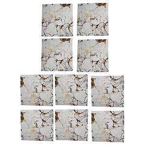 Placa Adesiva Marmore 3D Kit 10 uni Papel de Parede Autocolante Moderno Obra Reforma Casa Cozinha Banheiro Quarto
