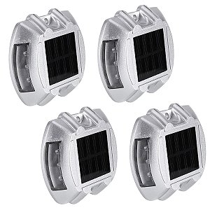 Tacha Solar Sinalizador Viario Kit 4 Uni Olho de Gato Rodovia Estrada Obra Sinalizaçao Iluminaçao Segurança