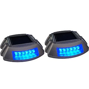 Tacha Solar Sinalizador Viario Olho De Gato Kit 2 Uni Iluminaçao Segurança Estrada Avenida Obra Pista