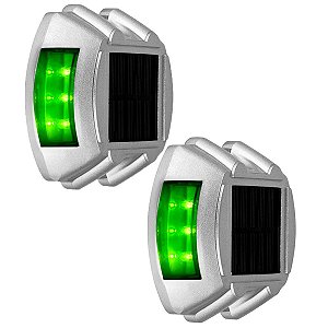 Tacha Solar Sinalizador Viario Kit 2 Uni Olho De Gato Sinalizaçao Rodovia Estrada Rua Obra Pavimentaçao Segurança