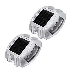 Tacha Solar Sinalizador Viario Kit 2 Uni Olho de Gato Rodovia Estrada Obra Sinalizaçao Rua Pista Iluminaçao