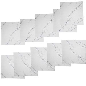 Placa Adesiva Autocolante Kit 10 Uni Papel Parede Marmore Falso Decoraçao Sala Estar Banheiro Cozinha Obra Reforma