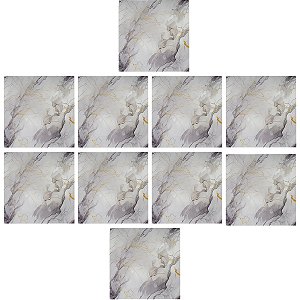 Placa Adesiva Autocolante Kit 10 Uni Papel Parede Marmore Falso Decoraçao Banheiro Cozinha Sala Casa Obra Reforma