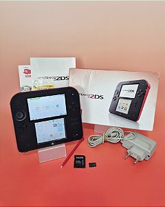 Nintendo 2DS Vermelho/Preto Desbloqueado 8Gb Completo