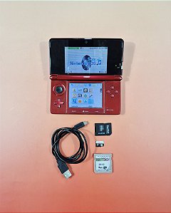 Nintendo 3DS Vermelho 32Gb + R4 Lotado de Jogos