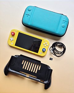 Nintendo Switch Lite Amarelo 128Gb Lotado de Jogos