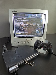 Console Sony (PS2) PlayStation 2 Slim SCPH 79001 + OPL 64Gb Lotado de Jogos + Controle