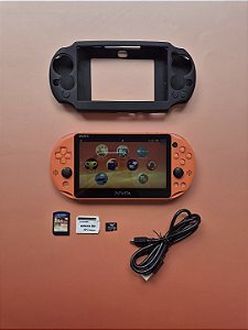 PS VITA (Psvita) Slim Laranja 64GB + Jogo Mídia Física