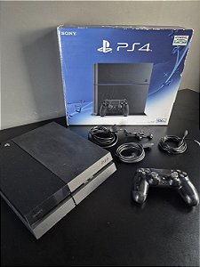 Console Sony (PS4) PlayStation 4 Fat 500Gb Completo Lotado de Jogos + Controle + FIFA 18