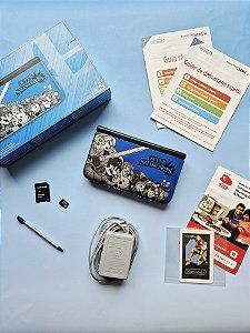 Nintendo 3DS XL Super Smash Bros Blue Edição Ilimitada + Micro SD 16Gb Lotado de Jogos