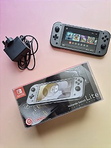 Nintendo Switch Lite Dialga & Palkia Edition Completo 128GB Lotado de Jogos