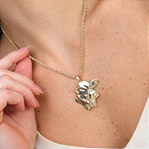 Colar Feminino Nelore com Cordão Baiano Banhado a Ouro 18K