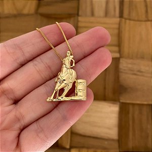 Colar Feminino Prova de Três Tambores Banhado a Ouro 18K