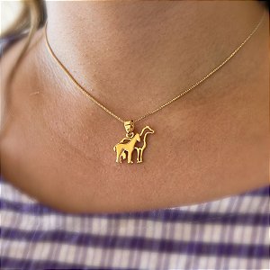 Colar Feminino Potro ao Pé Banhado a Ouro 18K