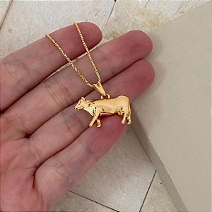 Colar Feminino Vaca Banhado a Ouro 18K