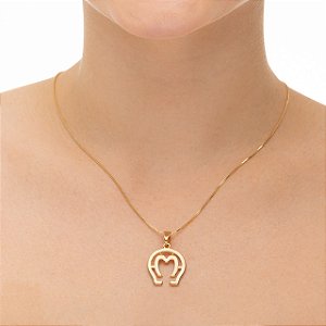 Colar Feminino Símbolo Mangalarga Marchador Banhado a Ouro 18K