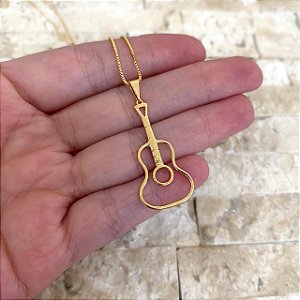 Colar Feminino Viola Caipira Banhado a Ouro 18K