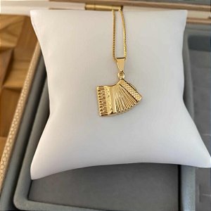 Colar Feminino Sanfona Banhado a Ouro 18K