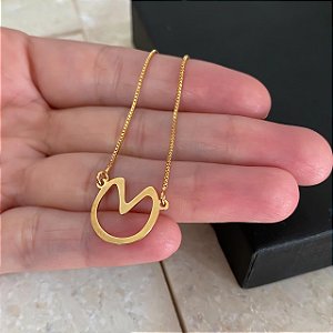 Gargantilha Feminina Casco de Cavalo Banhado a Ouro 18K