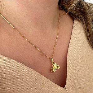 Colar Feminino Luxo Trator – Joia do AGRO Banhado a Ouro 18K