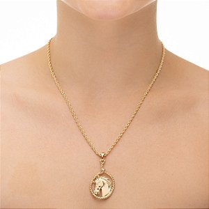 Colar Feminino Cavalo no Laço Banhado a Ouro 18K