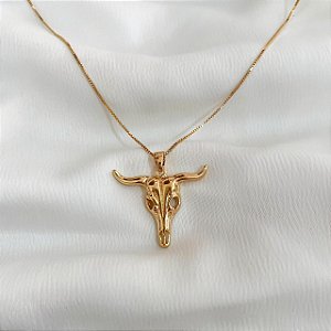 Colar Feminino Touro Banhado a Ouro 18K
