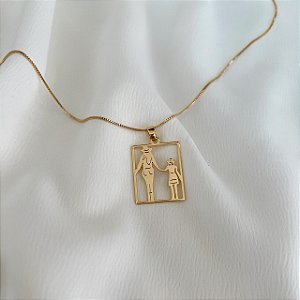 Colar Feminino Mãe e Filha Country Banhado a Ouro 18K