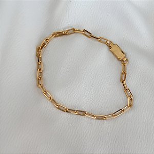 Pulseira Masculina Cordão Cartier Banhado a Ouro 18K