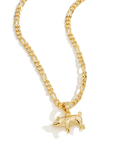 Colar Masculino Suíno com Cordão 3x1 Banhado a Ouro 18K