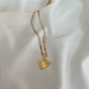 Colar Masculino Sanfona com Cordão 3x1 Banhado a Ouro 18K