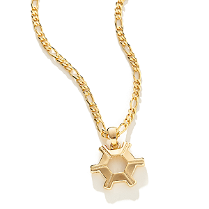 Colar Masculino Agronomia Luxo com Cordão 3x1 Banhado a Ouro 18K