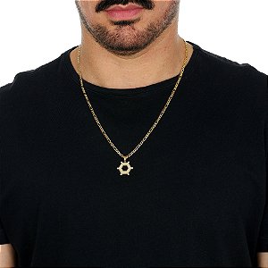 Colar Masculino Agronomia com Cordão 3x1 Banhado a Ouro 18K