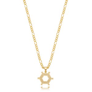 Colar Masculino Agronomia com Cordão 3x1 Banhado a Ouro 18K
