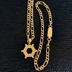 Conjunto Masculino Agronomia com Cordão 3x1 Banhado a Ouro 18K