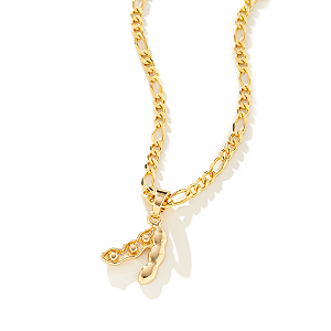 Colar Masculino Soja com Cordão 3x1 Banhado a Ouro 18K