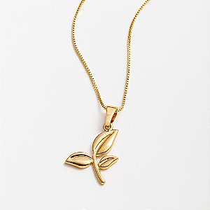 Colar Feminino Broto Banhado a Ouro 18K